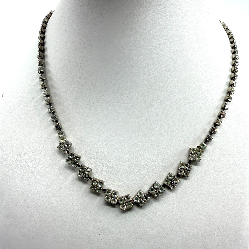 Sparkling Crystal Cluster Statement Necklace for Weddings & Formal Events